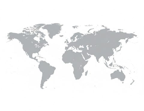 A world map with two connected locations highlighted.